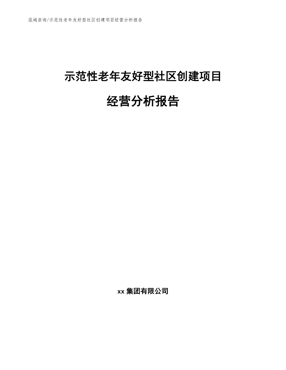 示范性老年友好型社区创建项目经营分析报告_第1页