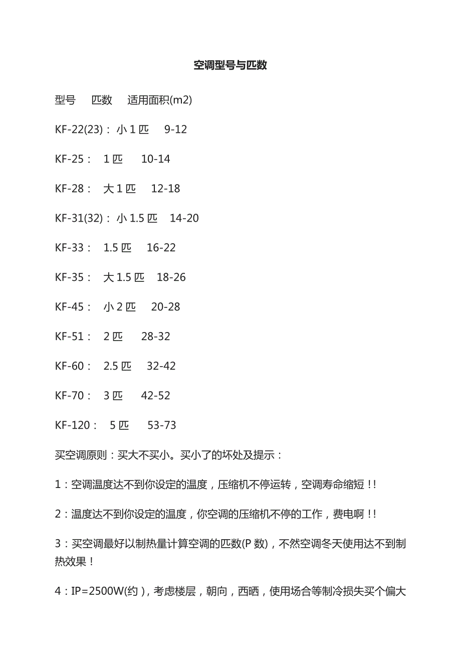 房間面積和空調(diào)匹數(shù)五匹空調(diào)能管多大面積空調(diào)小一匹多大面積_第1頁