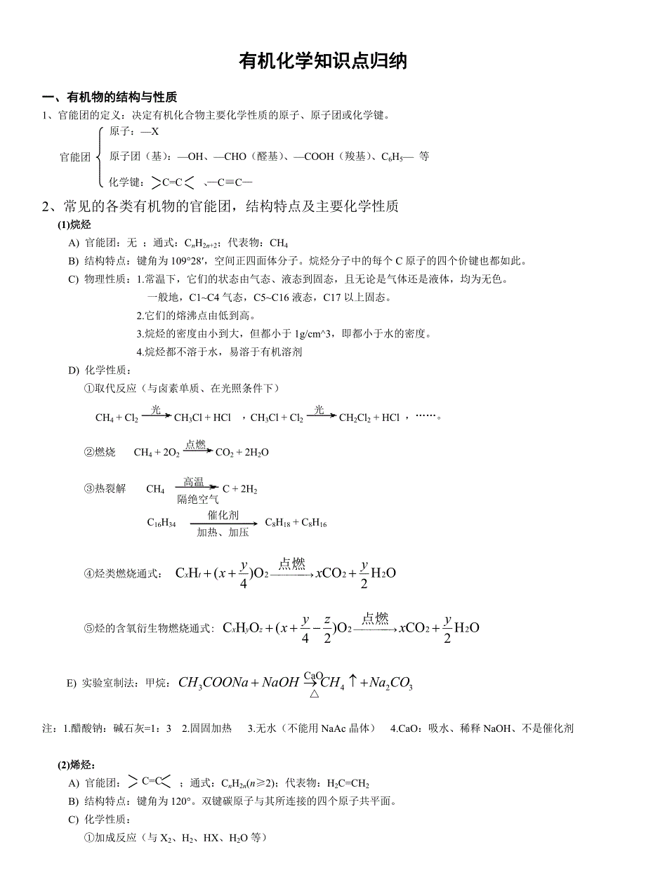 有机化学知识点总结归纳(全)_第1页