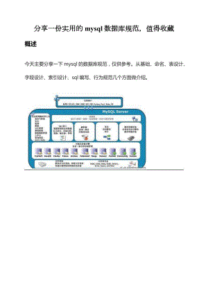 非常實(shí)用的mysql數(shù)據(jù)庫規(guī)范