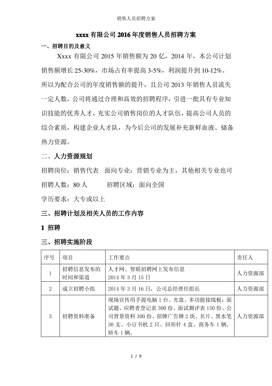 销售人员招聘方案_第1页