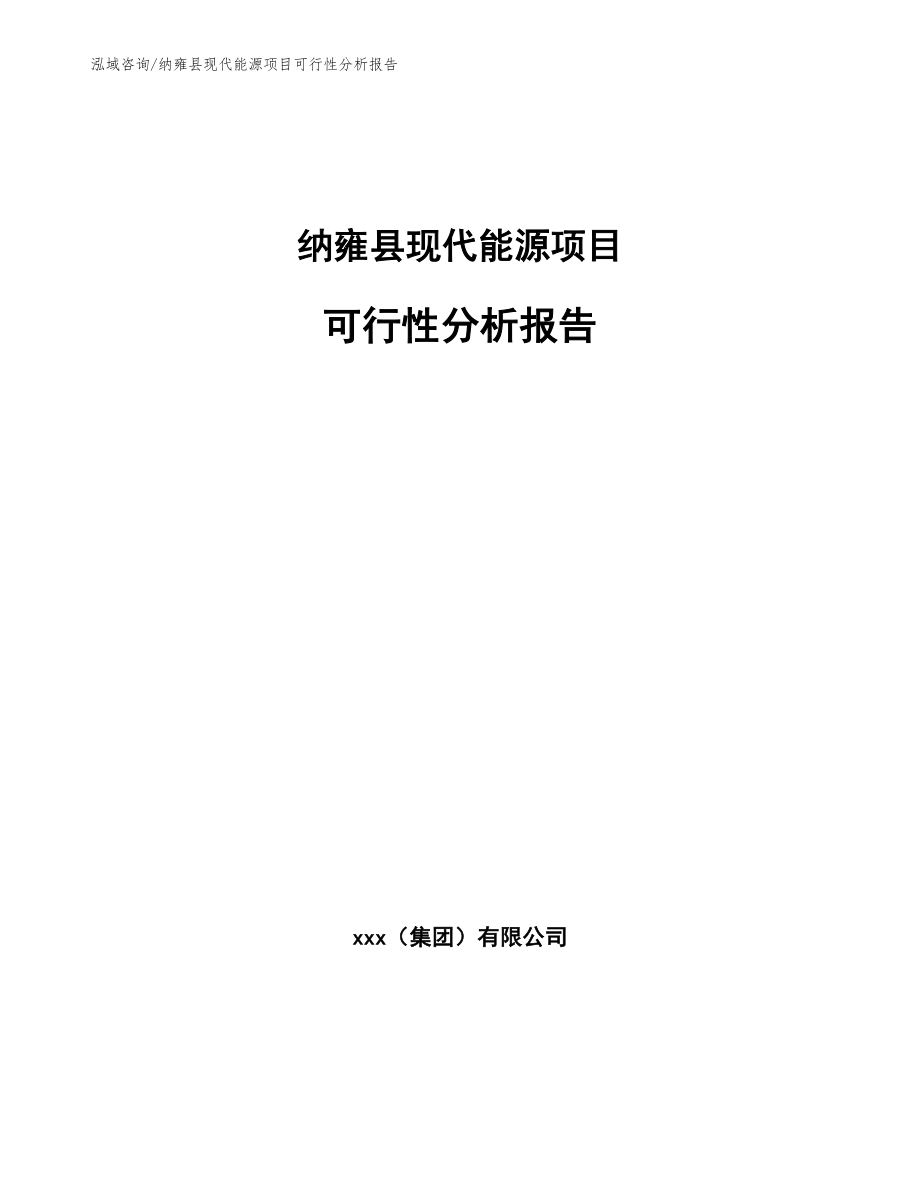 纳雍县现代能源项目可行性分析报告_第1页