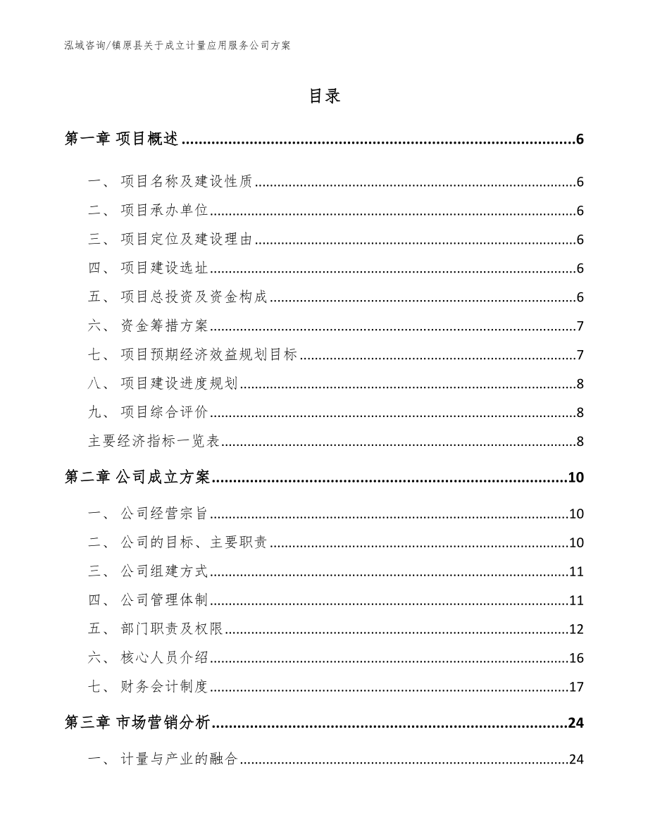 镇原县关于成立计量应用服务公司方案【模板参考】_第1页