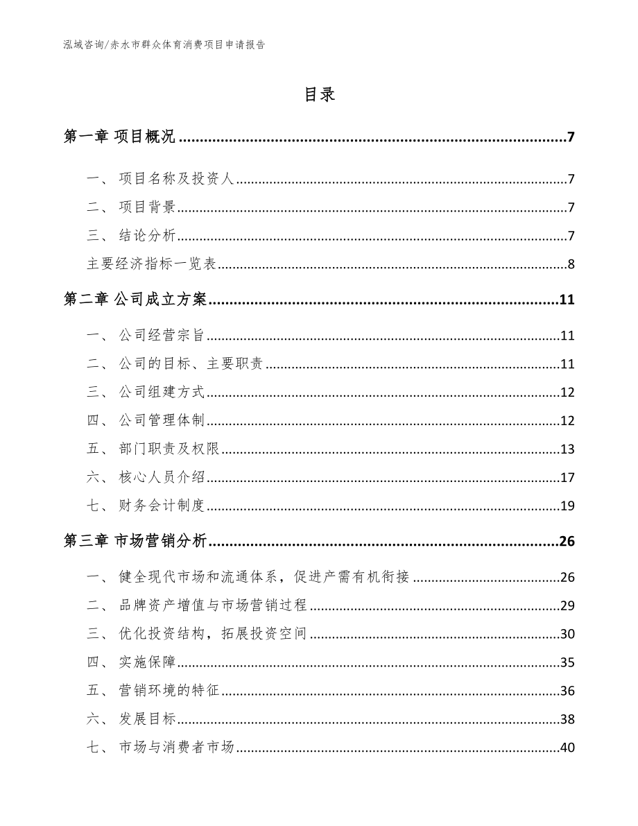 赤水市群众体育消费项目申请报告（模板参考）_第1页