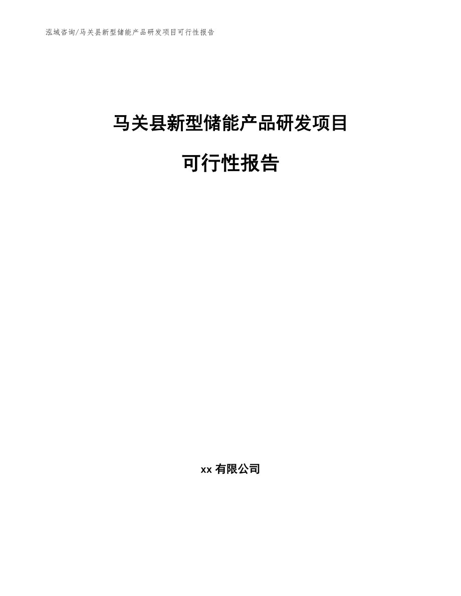 马关县新型储能产品研发项目可行性报告【范文参考】_第1页