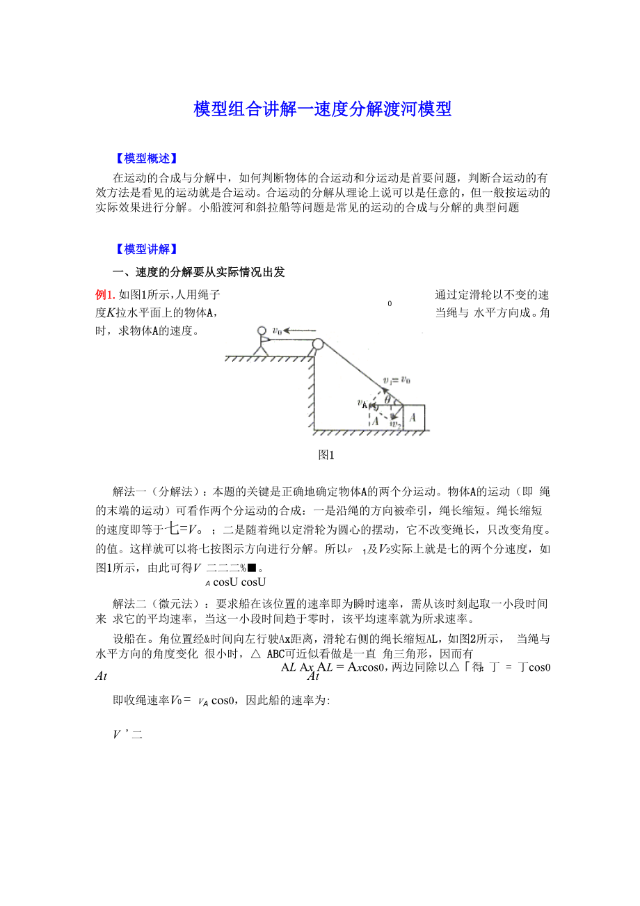 速度分解渡河模型_第1页