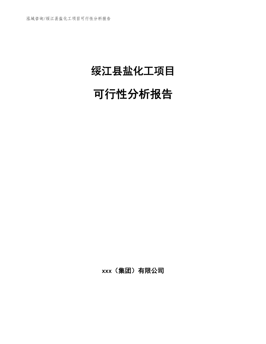绥江县盐化工项目可行性分析报告_第1页