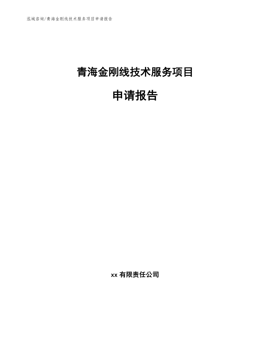 青海金刚线技术服务项目申请报告_第1页