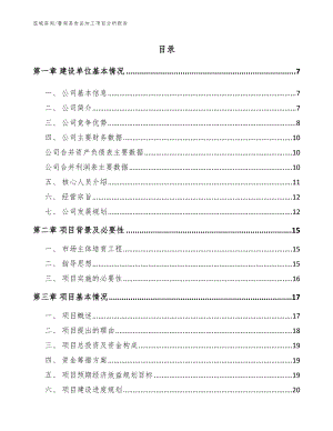 鲁甸县食品加工项目分析报告（模板范文）