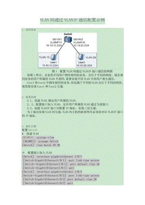 VLAN间通过VLANIF通信配置示例