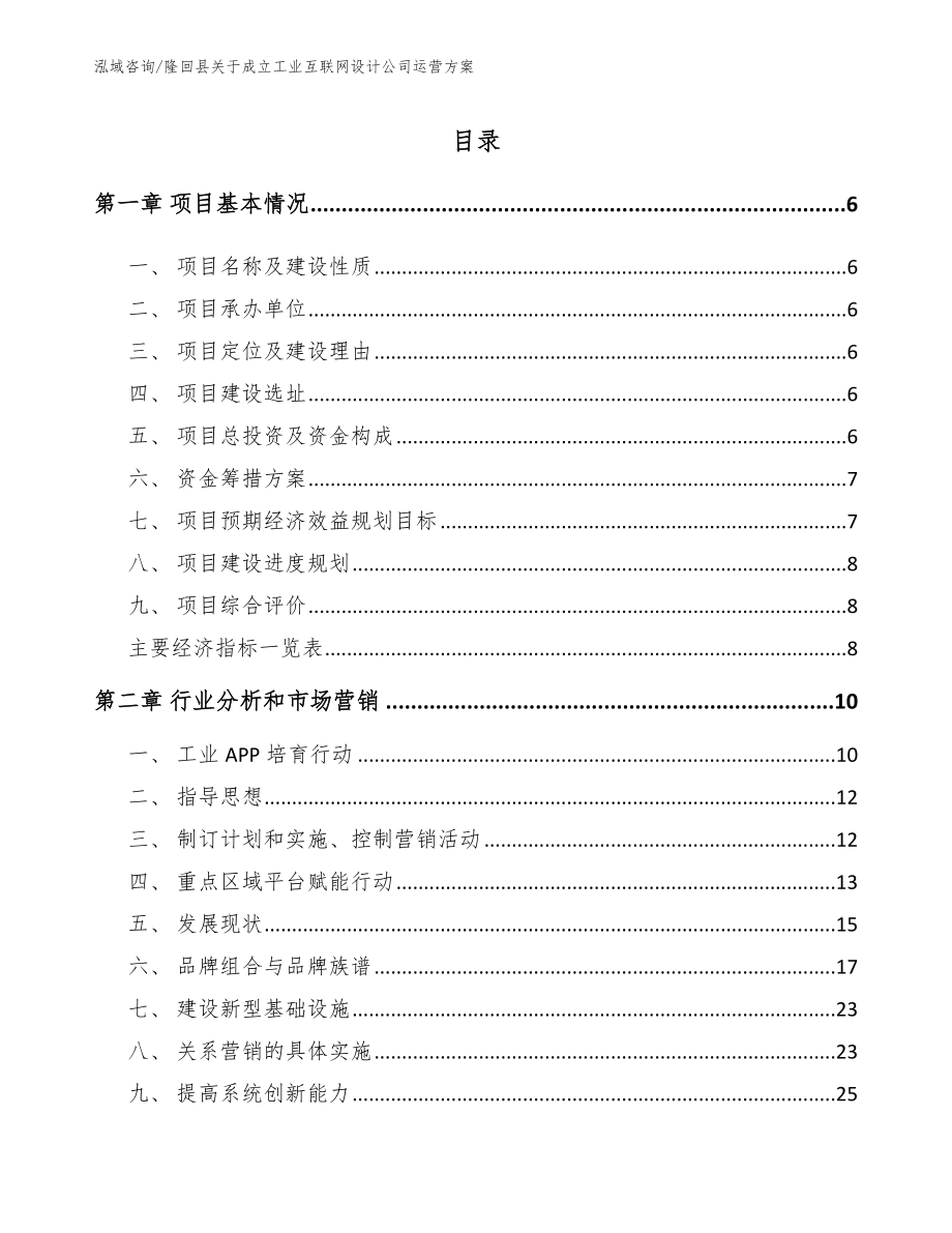 隆回县关于成立工业互联网设计公司运营方案（模板范本）_第1页