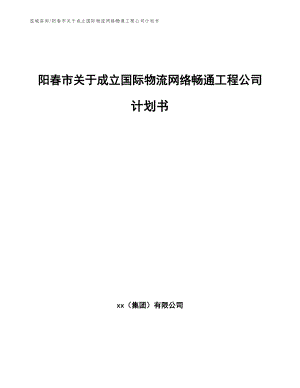 阳春市关于成立国际物流网络畅通工程公司计划书（模板范文）