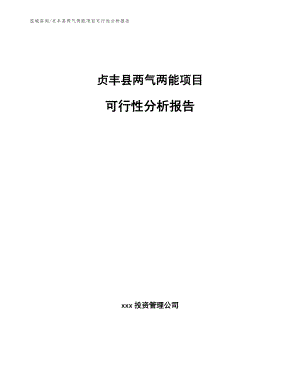 贞丰县两气两能项目可行性分析报告范文