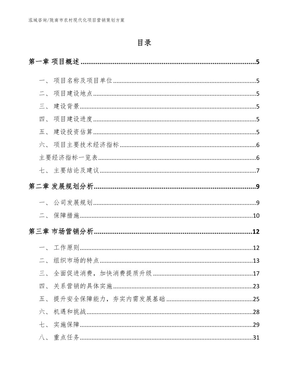 陇南市农村现代化项目营销策划方案参考模板_第1页