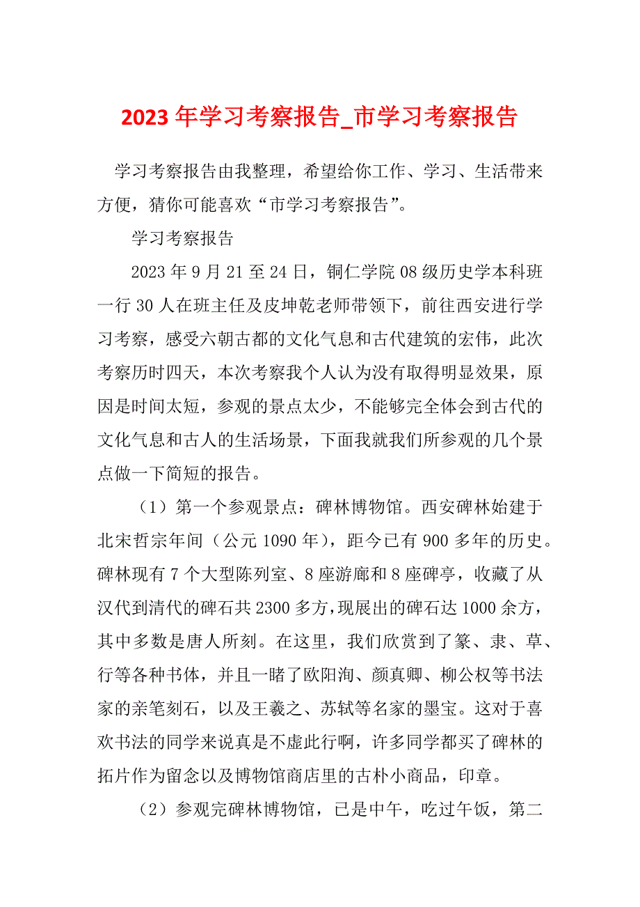 2023年学习考察报告_市学习考察报告_5_第1页