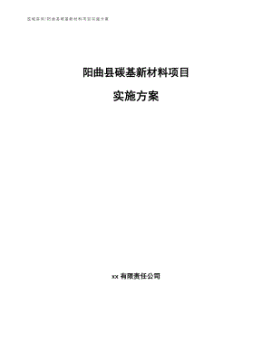 阳曲县碳基新材料项目实施方案参考模板