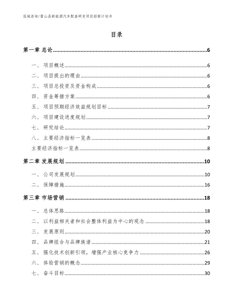 雷山县新能源汽车配套研发项目招商计划书_第1页