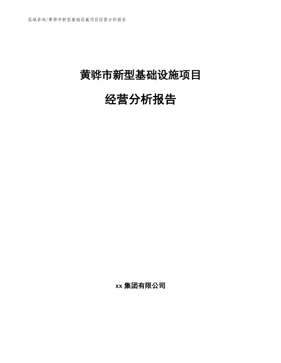 黄骅市新型基础设施项目经营分析报告_模板范文_第1页