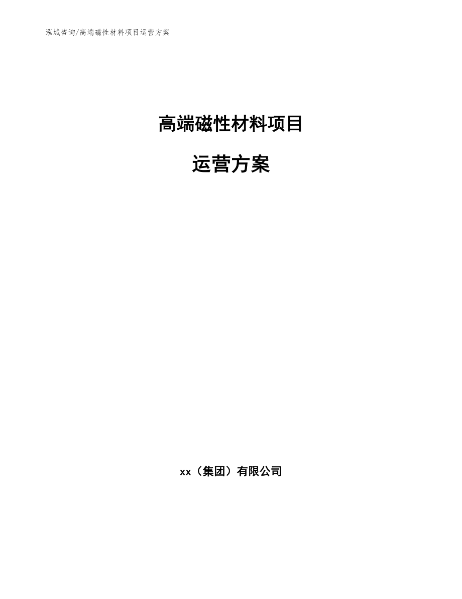 高端磁性材料项目运营方案_第1页