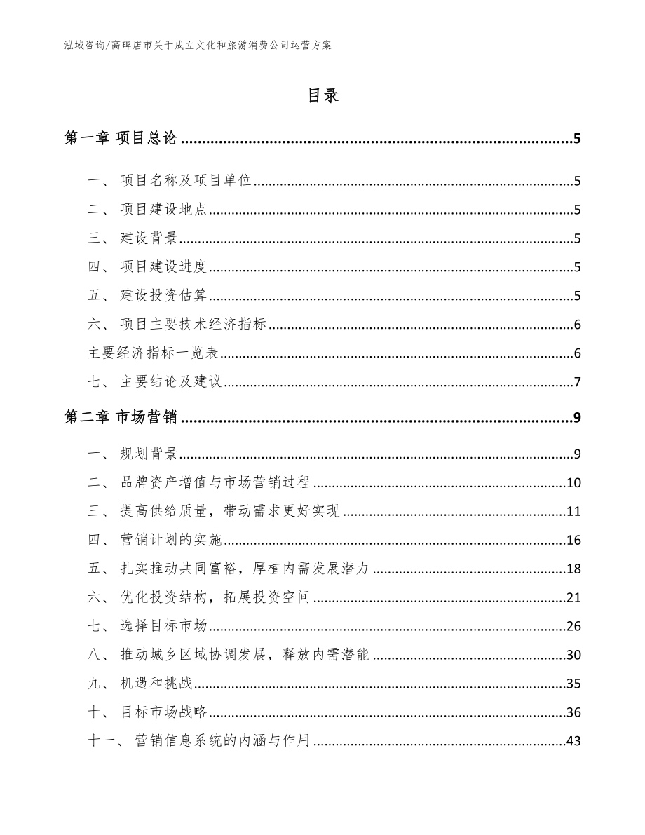 高碑店市关于成立文化和旅游消费公司运营方案_第1页