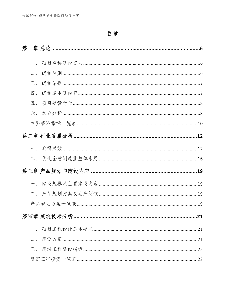 鹤庆县生物医药项目方案【参考范文】_第1页