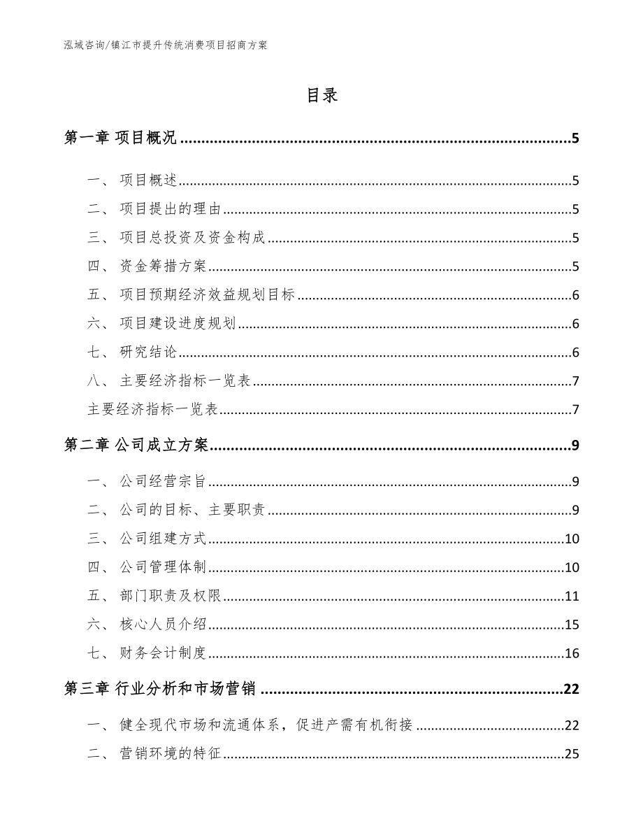 镇江市提升传统消费项目招商方案模板范本_第1页