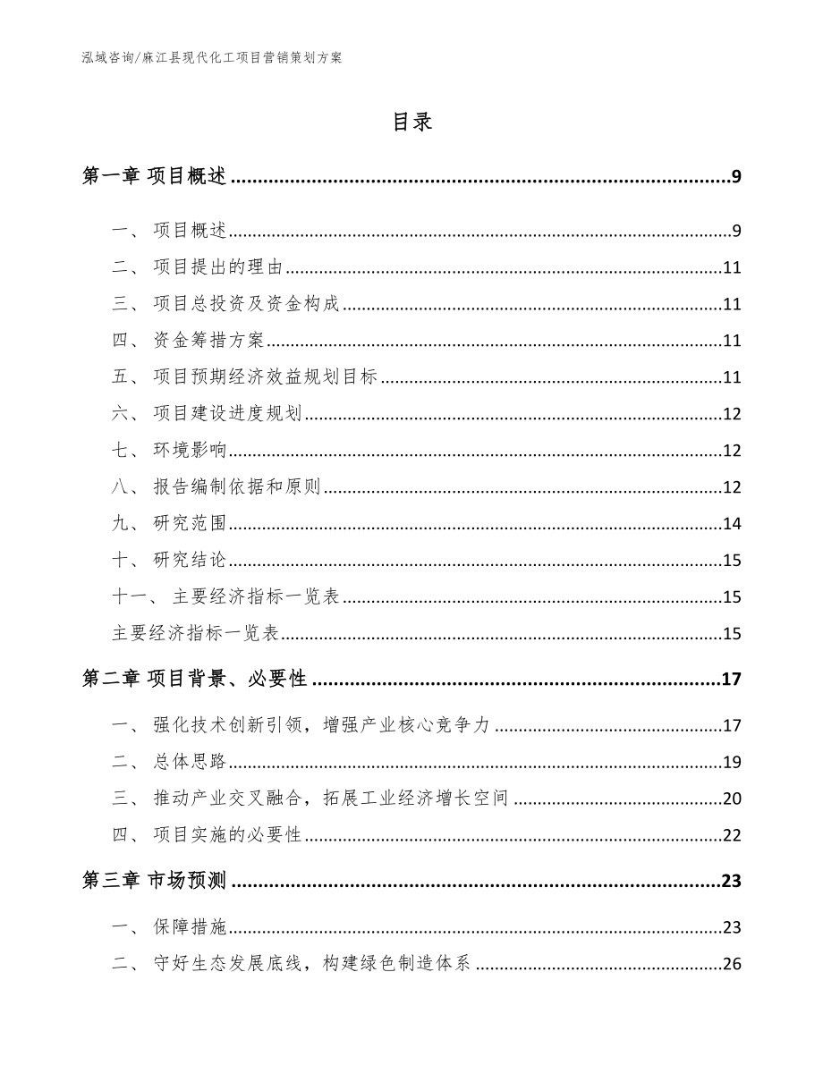 麻江县现代化工项目营销策划方案（参考范文）_第1页