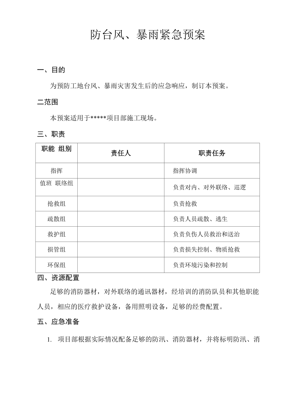 防台风、暴雨紧急预案_第1页