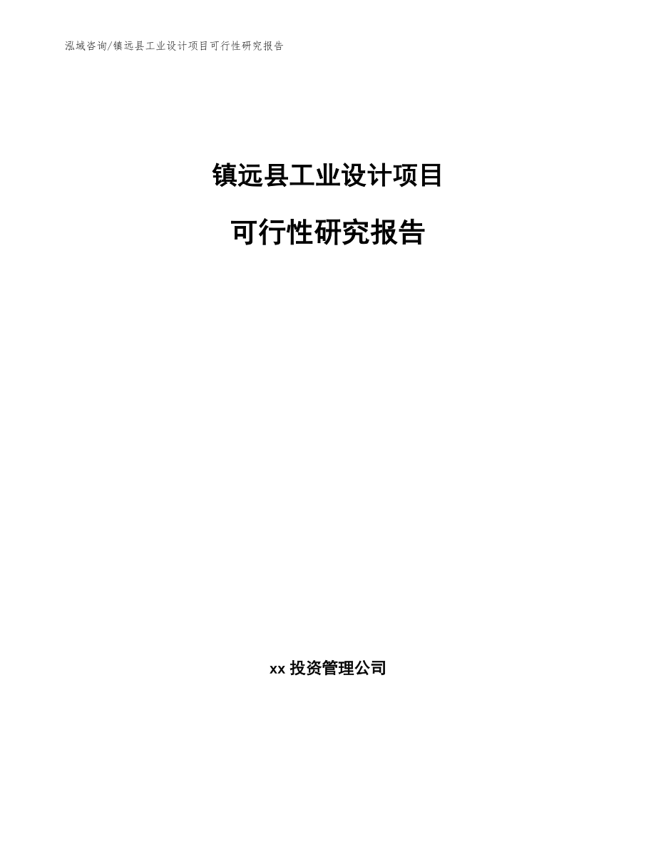镇远县工业设计项目可行性研究报告_第1页