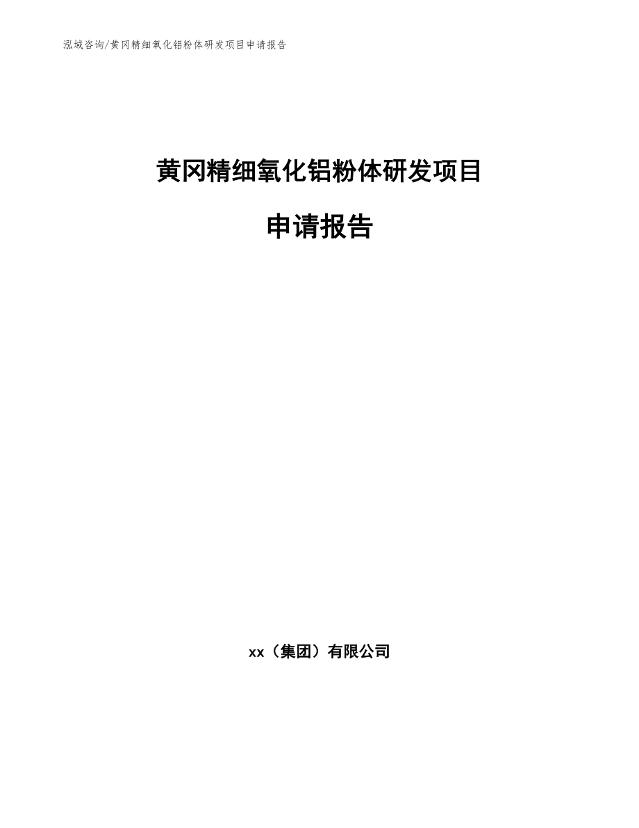 黄冈精细氧化铝粉体研发项目申请报告（模板）_第1页