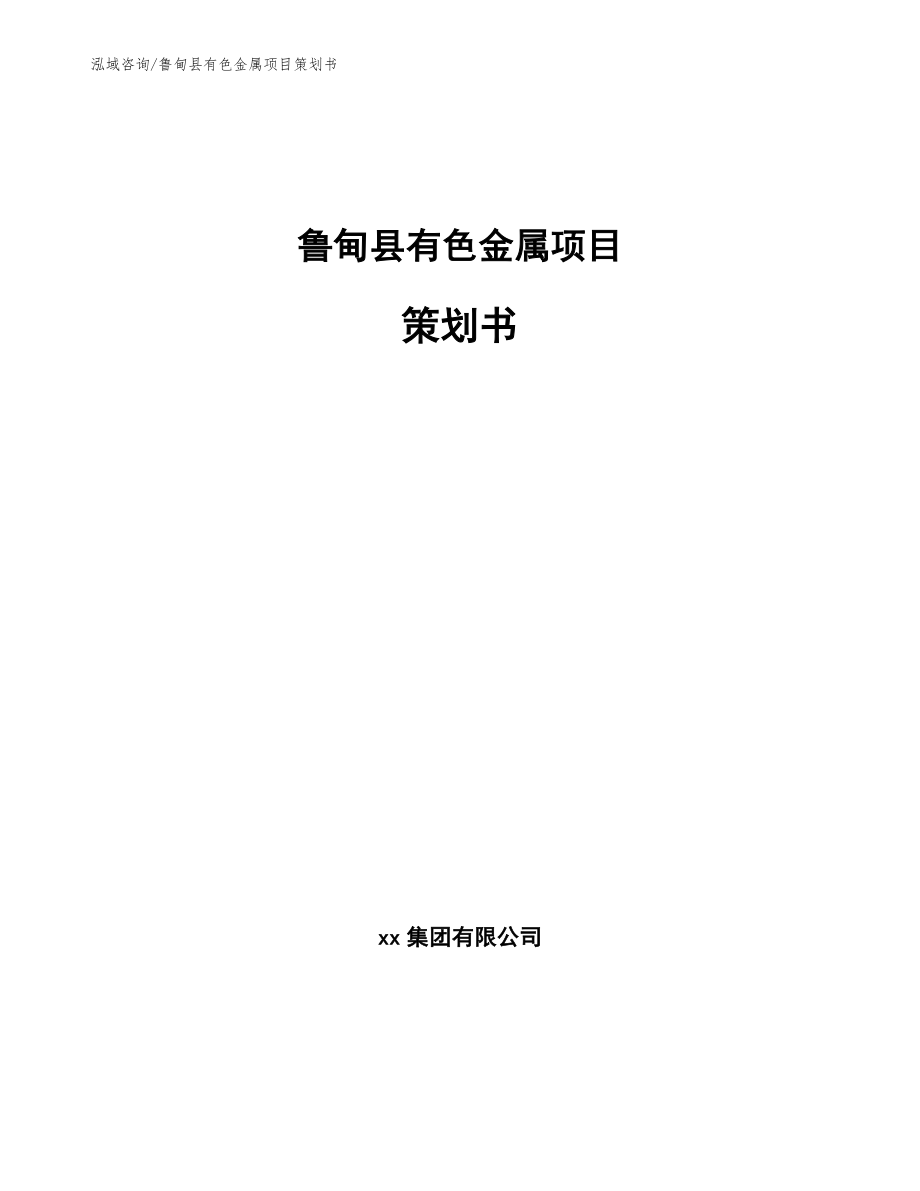 鲁甸县有色金属项目策划书【模板】_第1页