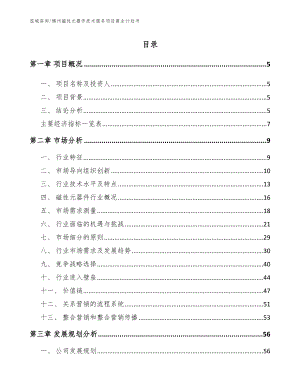 锦州磁性元器件技术服务项目商业计划书