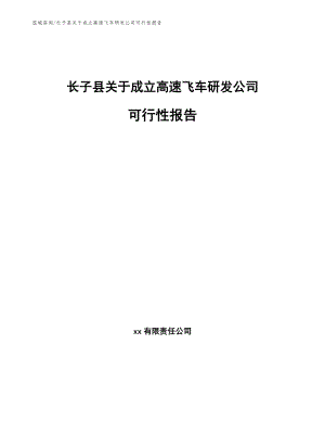 长子县关于成立高速飞车研发公司可行性报告（模板范本）