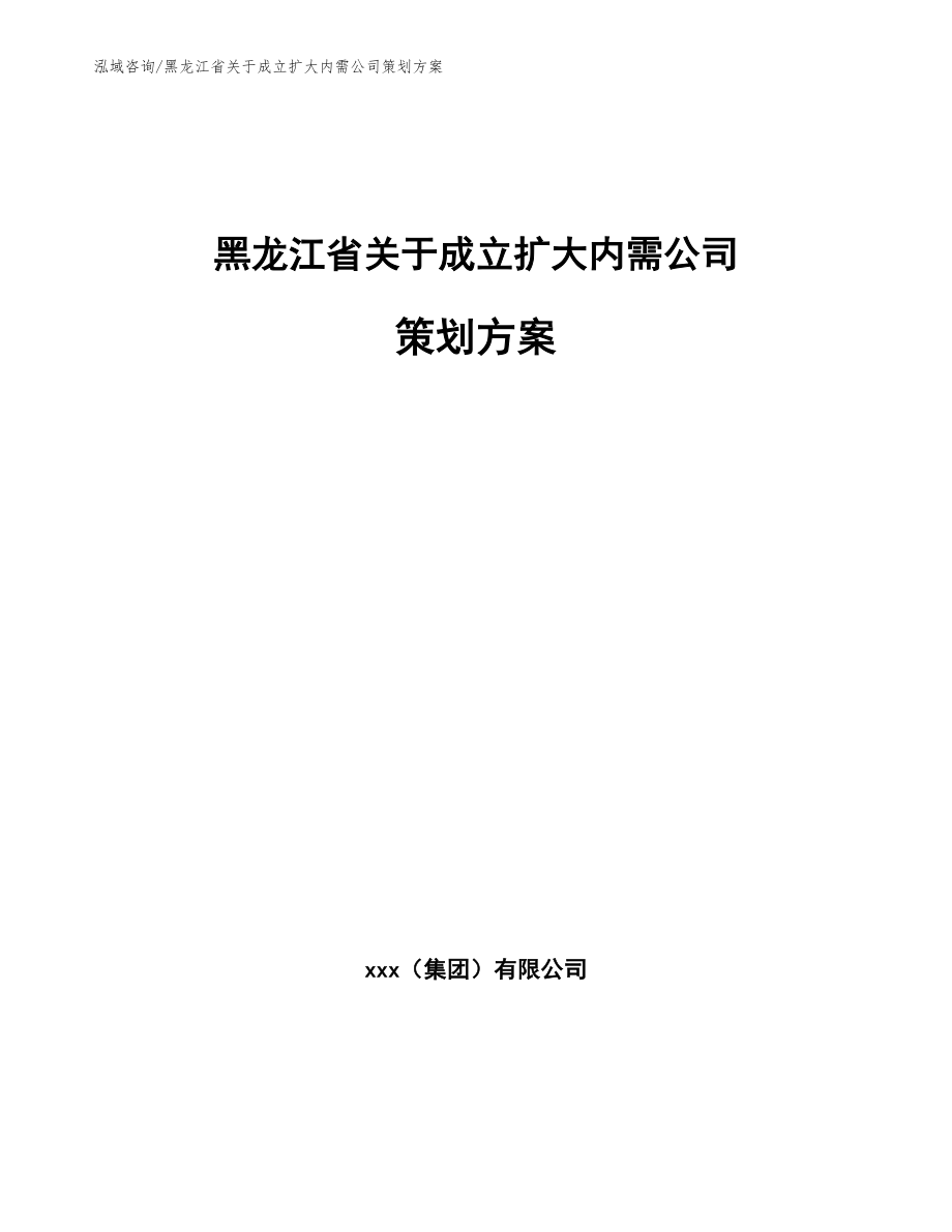 黑龙江省关于成立扩大内需公司策划方案【范文模板】_第1页