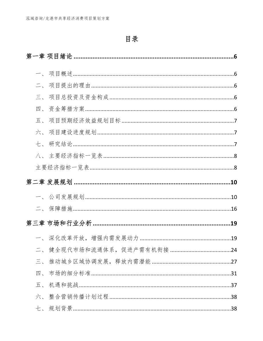 龙港市共享经济消费项目策划方案_第1页