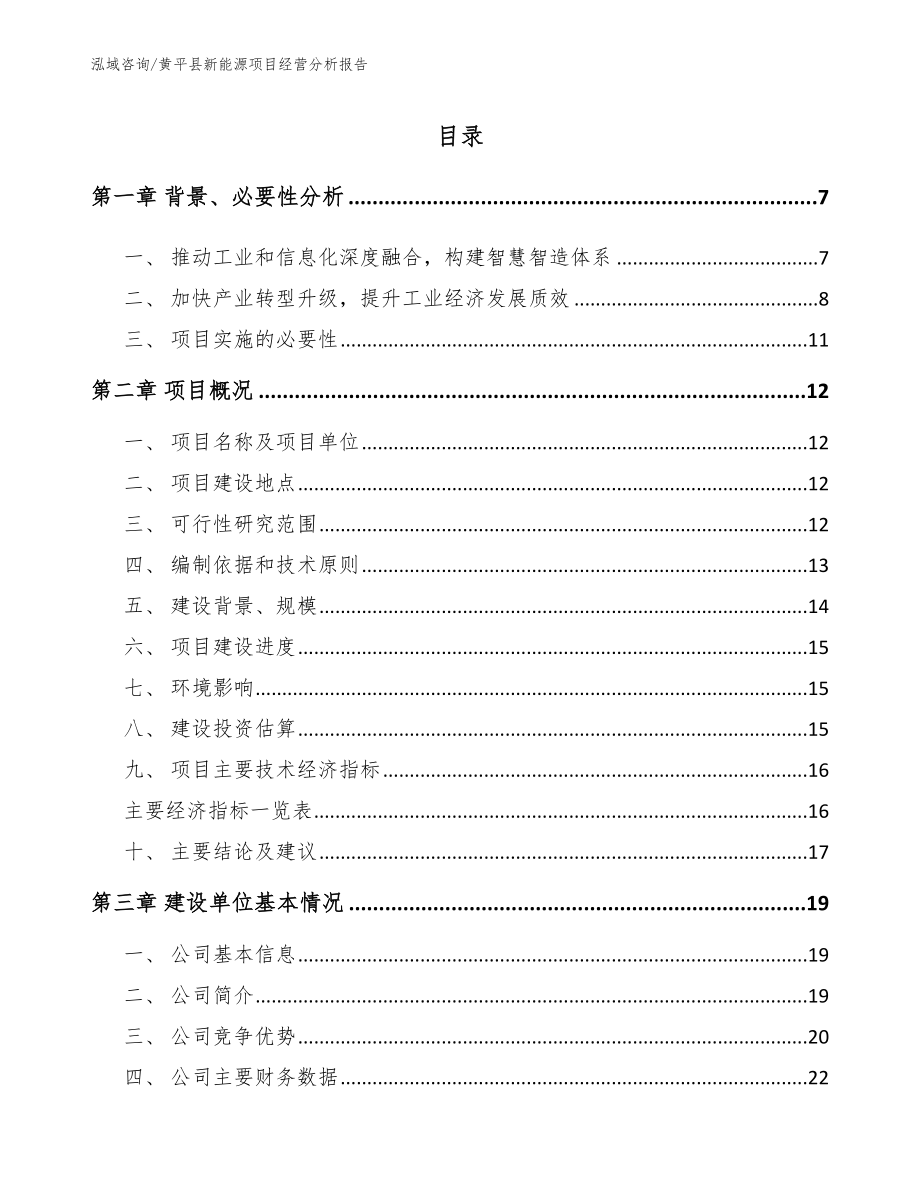 黄平县新能源项目经营分析报告_参考范文_第1页