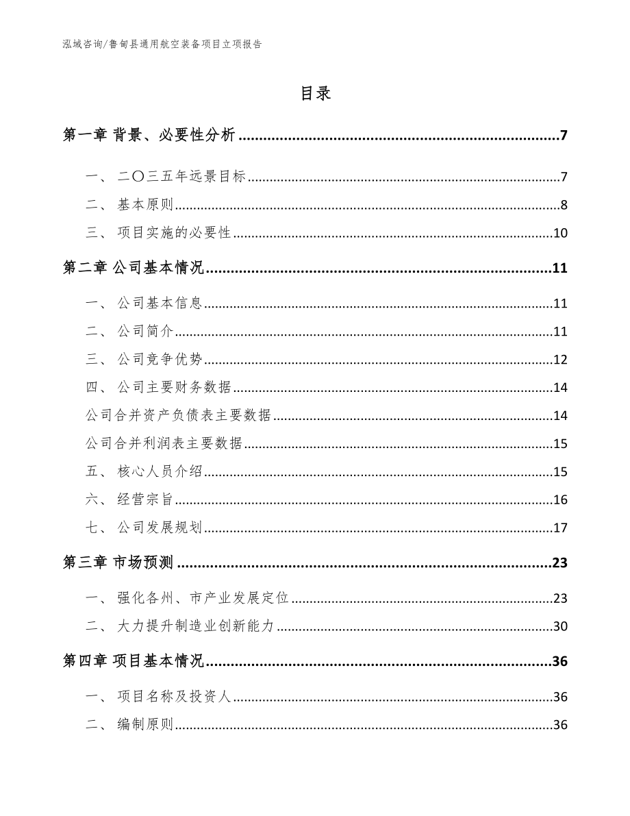 鲁甸县通用航空装备项目立项报告【参考范文】_第1页