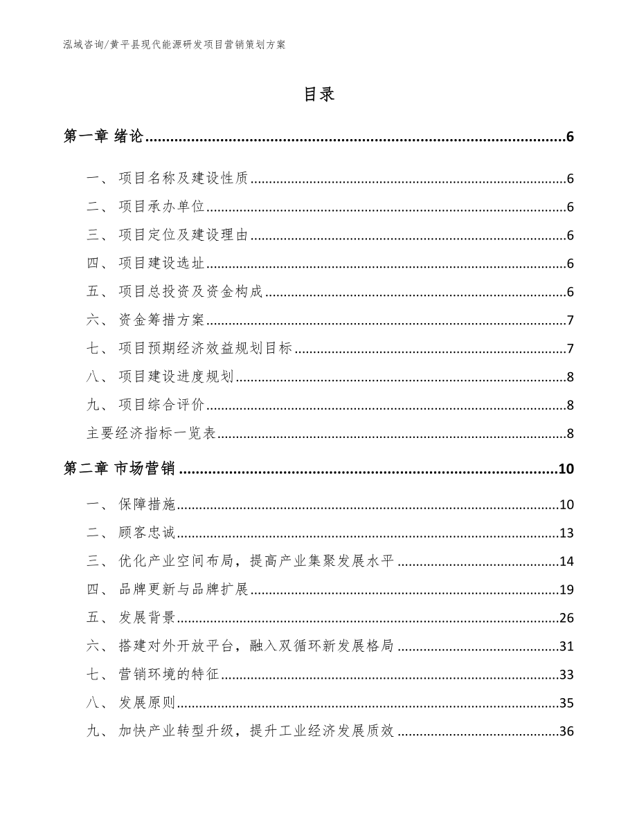 黄平县现代能源研发项目营销策划方案模板范本_第1页