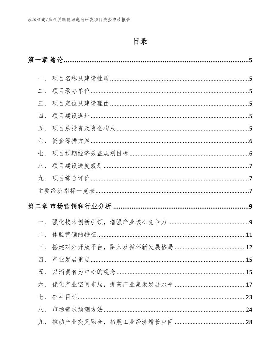 麻江县新能源电池研发项目资金申请报告_模板参考_第1页