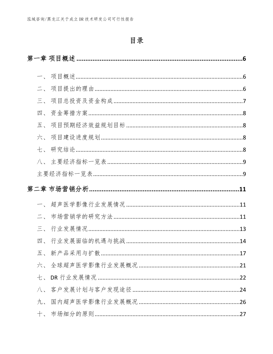 黑龙江关于成立DR技术研发公司可行性报告_第1页