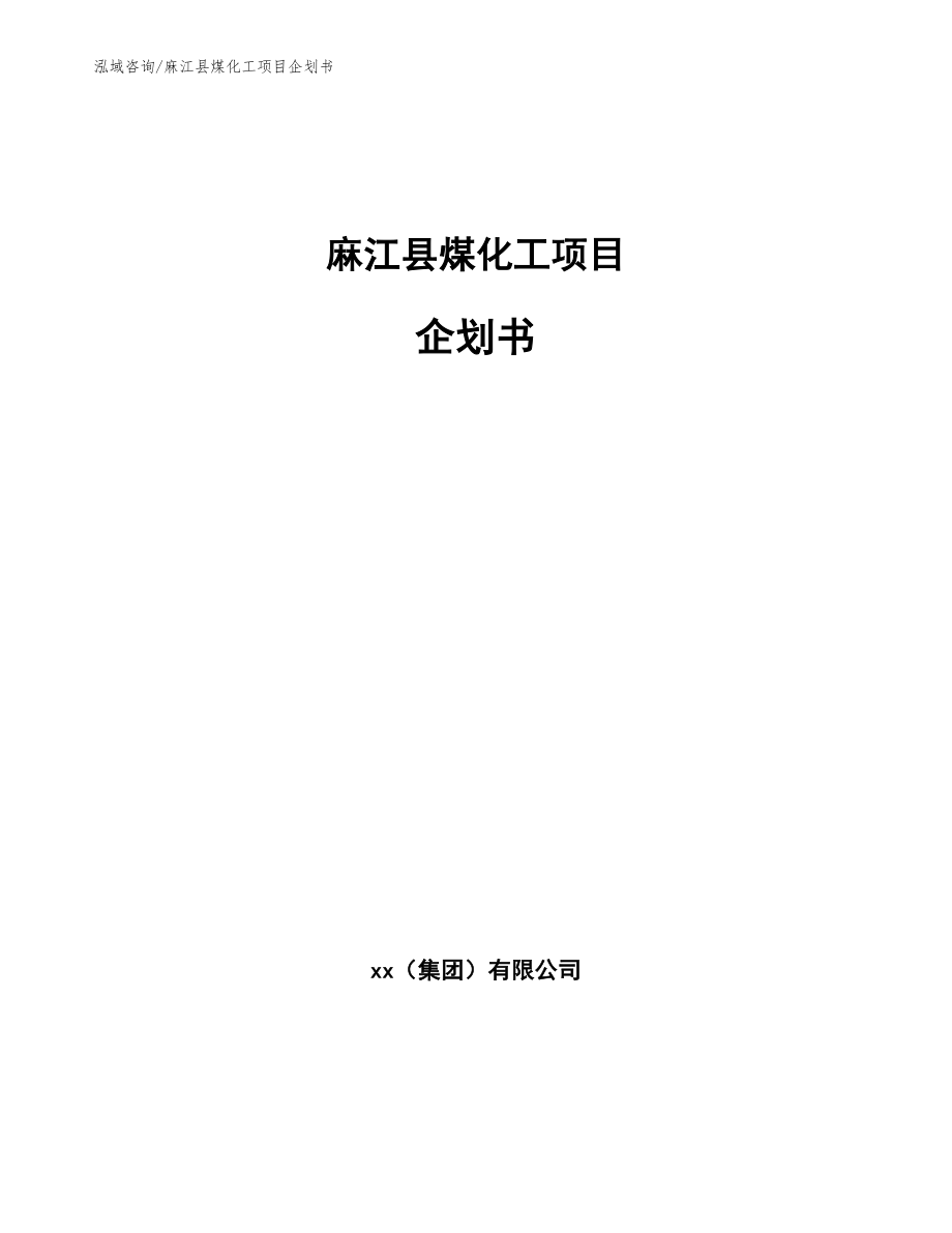 麻江县煤化工项目企划书_第1页