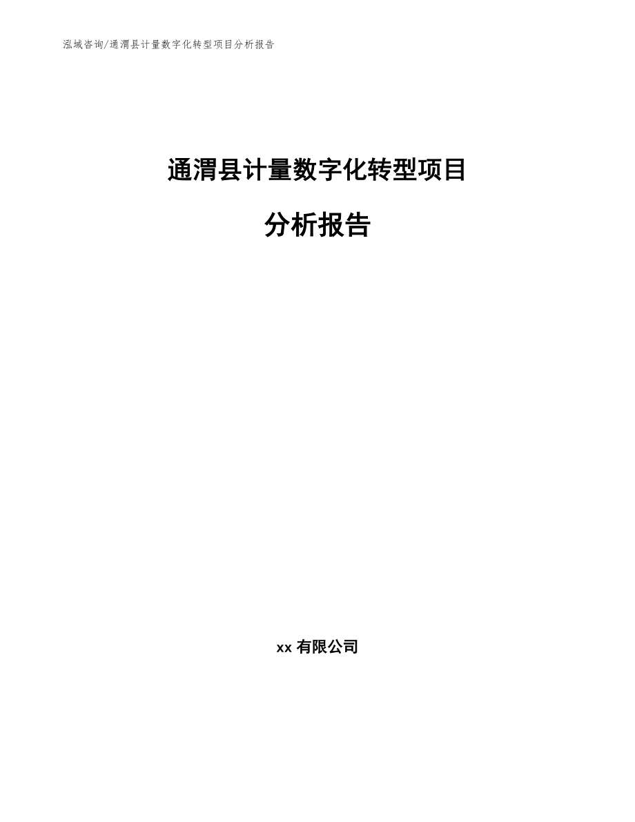 通渭县计量数字化转型项目分析报告_第1页