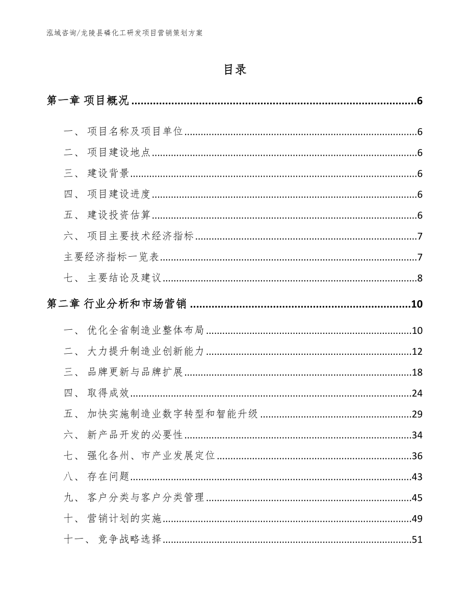 龙陵县磷化工研发项目营销策划方案（模板参考）_第1页