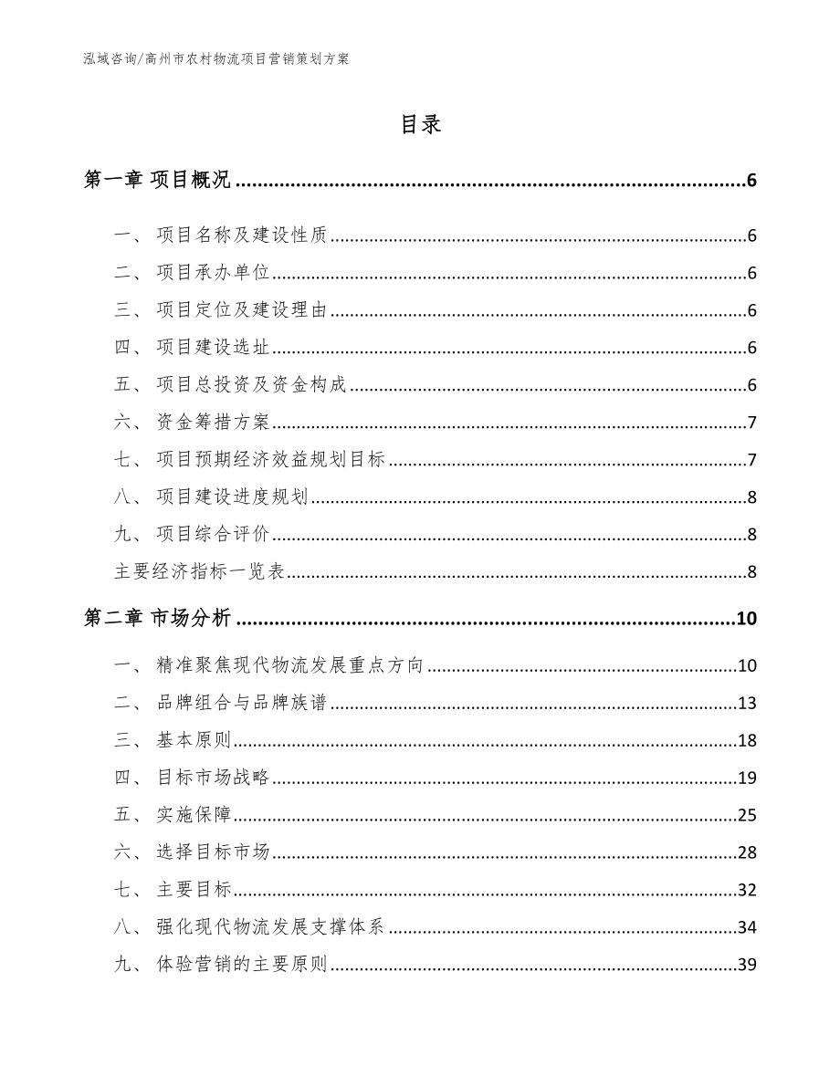 高州市农村物流项目营销策划方案_第1页