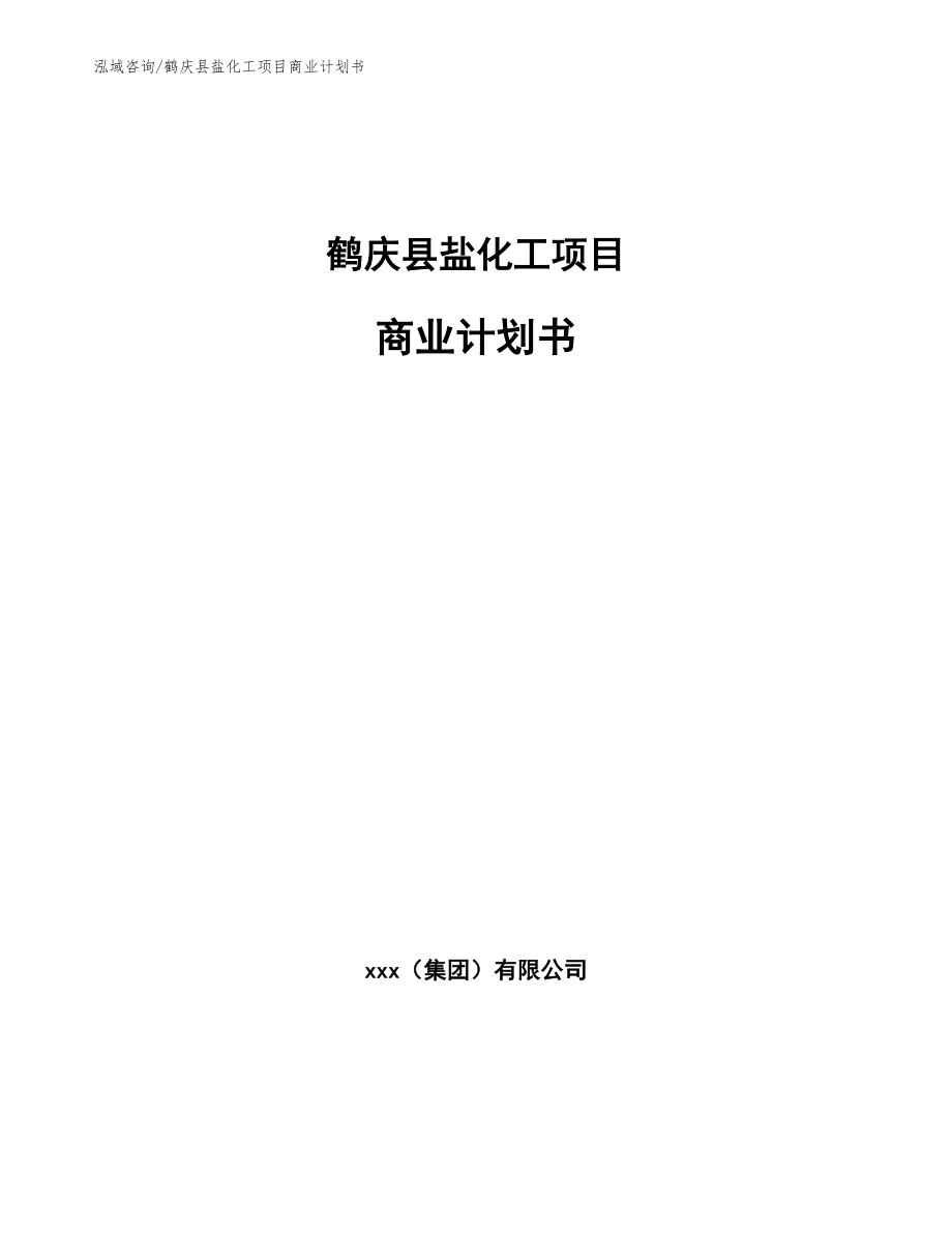 鹤庆县盐化工项目商业计划书【范文】_第1页