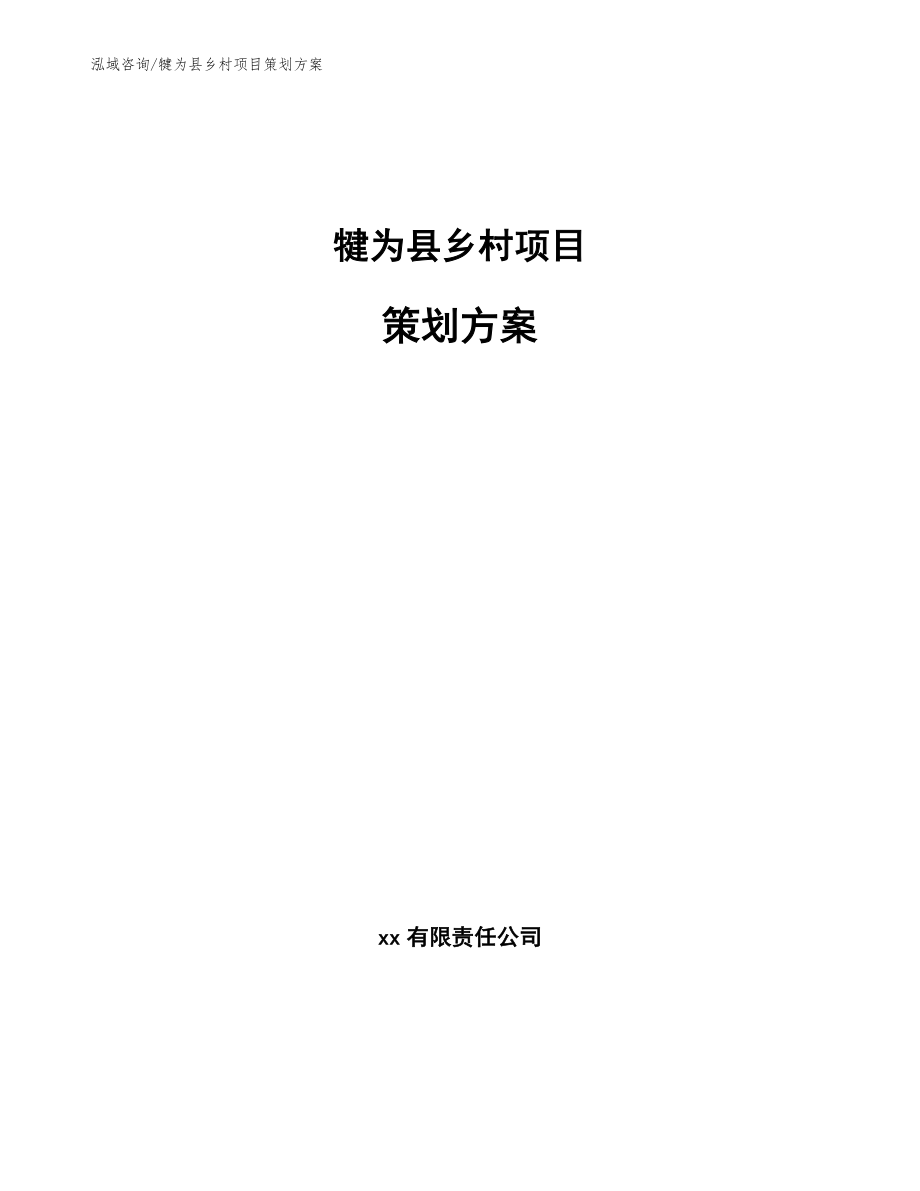 犍为县乡村项目策划方案模板_第1页