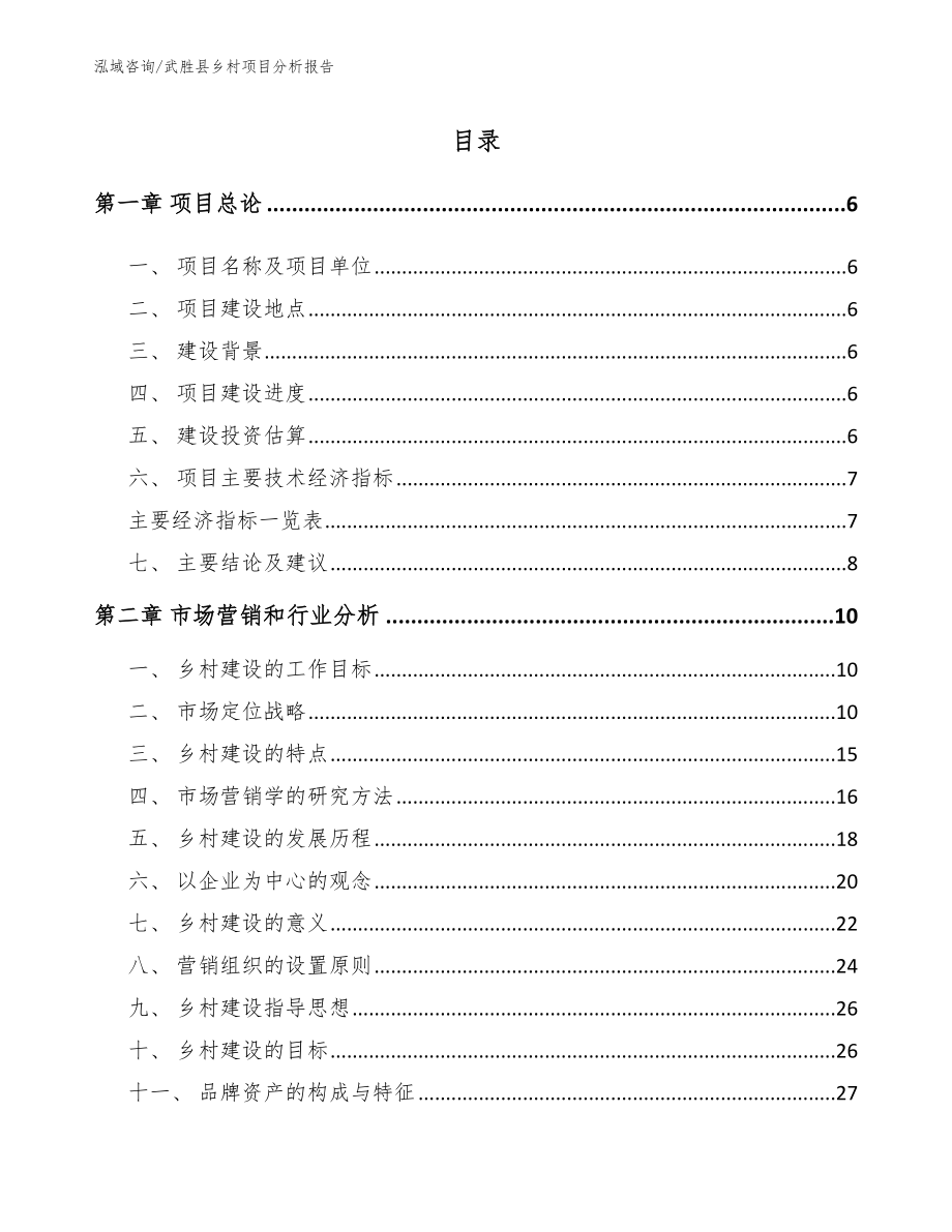 武胜县乡村项目分析报告（模板范文）_第1页