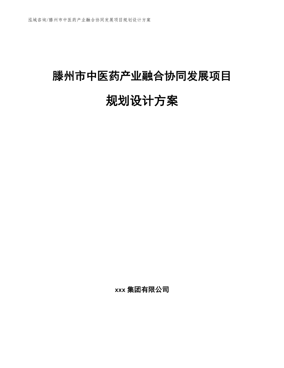 滕州市中医药产业融合协同发展项目规划设计方案_模板范本_第1页