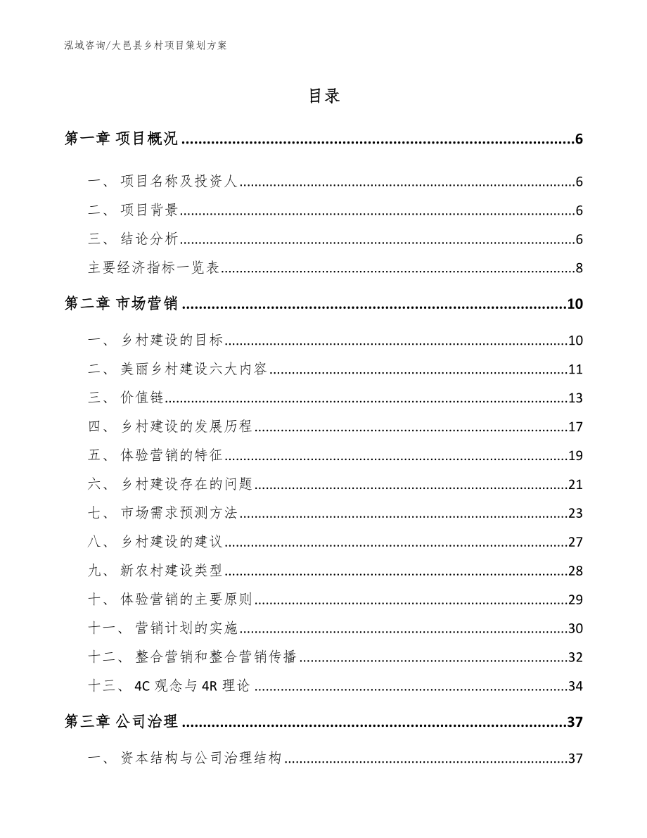 大邑县乡村项目策划方案（模板范本）_第1页