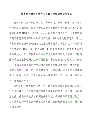 智慧执行服务终端行业前瞻与投资战略规划报告